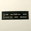 Faceplate - Heater Control - 1 Per car