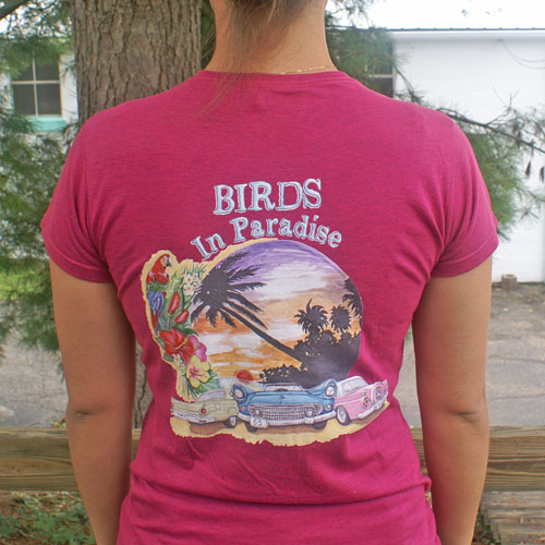 Birds in Paradise T-Shirt WOMENS Berry