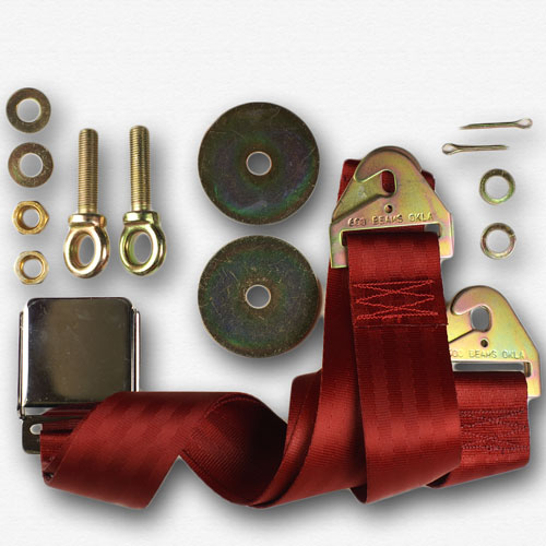 Seat Belt Set - 55 & 57 - Red - Order 2 Per car